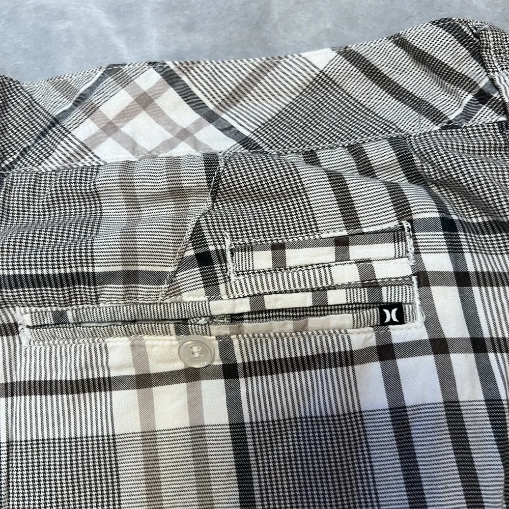 Hurley Plaid Cargo Shorts Mens Size 32 Cotton Blend‎